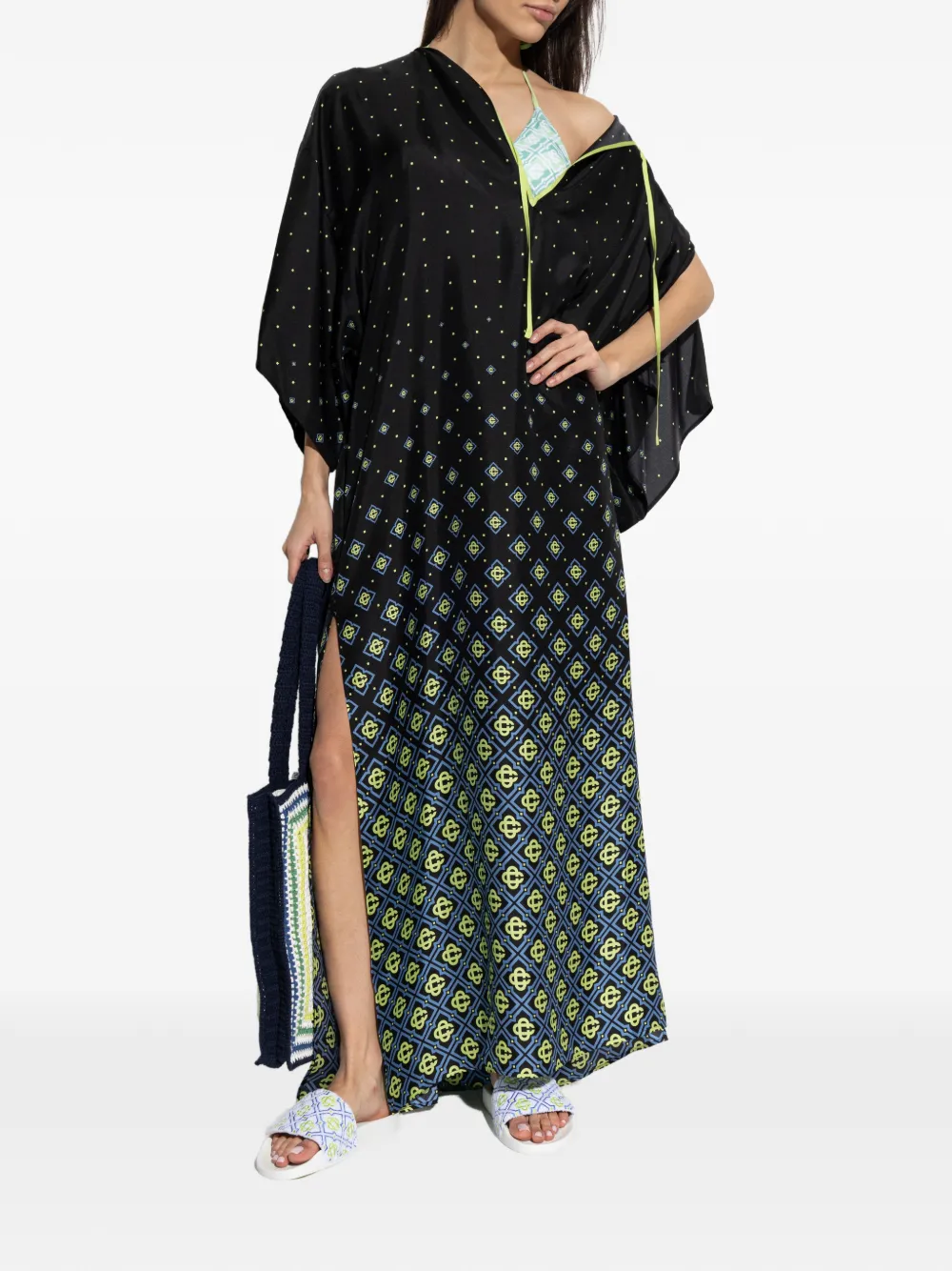 Casablanca Zijden maxi-jurk Zwart