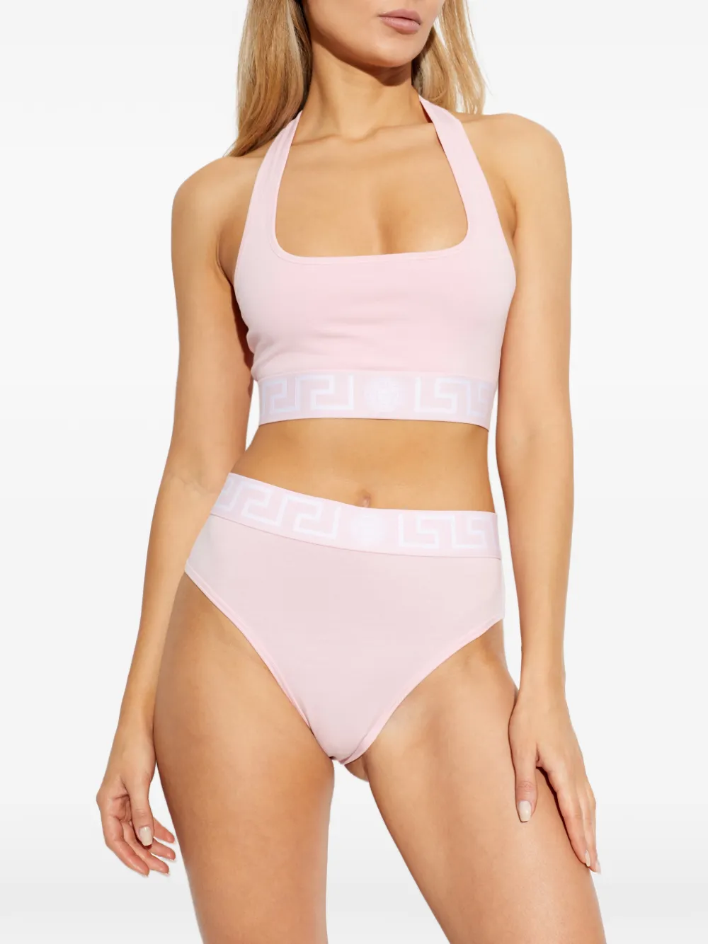  Versace Logo Waistband Briefs - Pink 