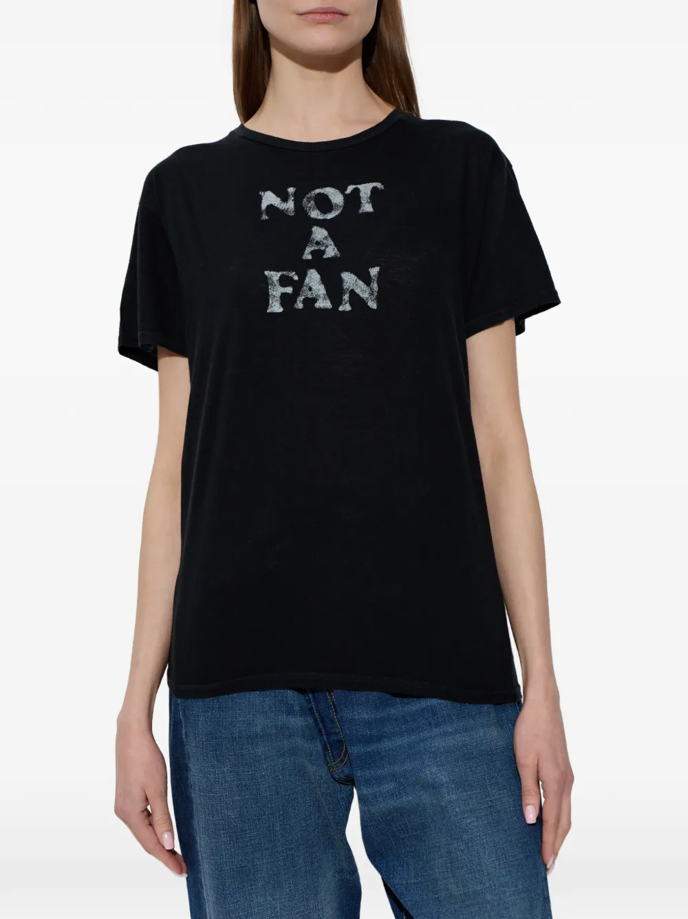 R13 T-shirt met print en ronde hals Zwart
