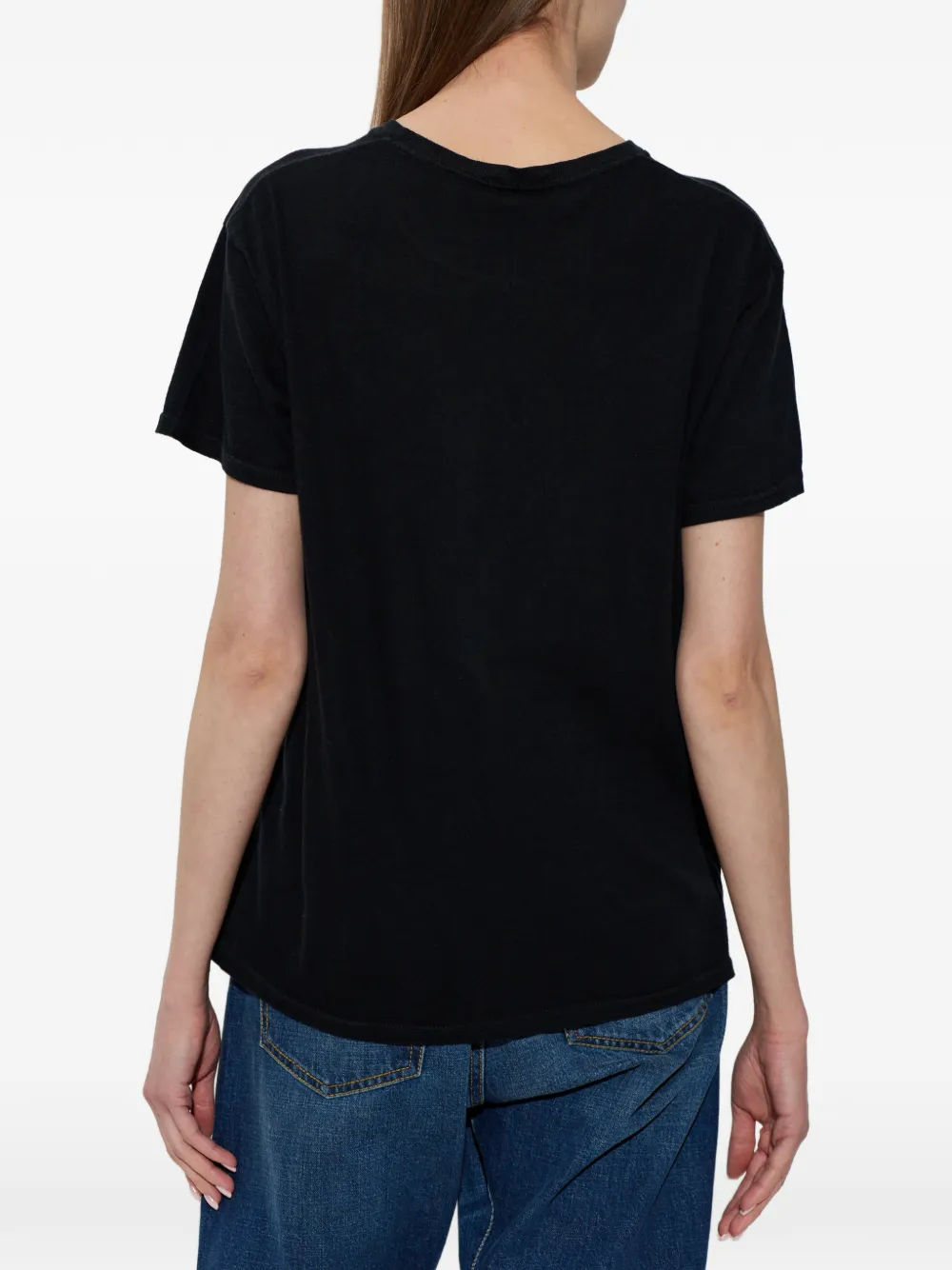 R13 T-shirt met print en ronde hals Zwart