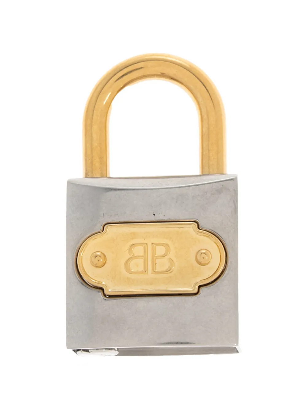 Balenciaga logo padlock keyring - Silber
