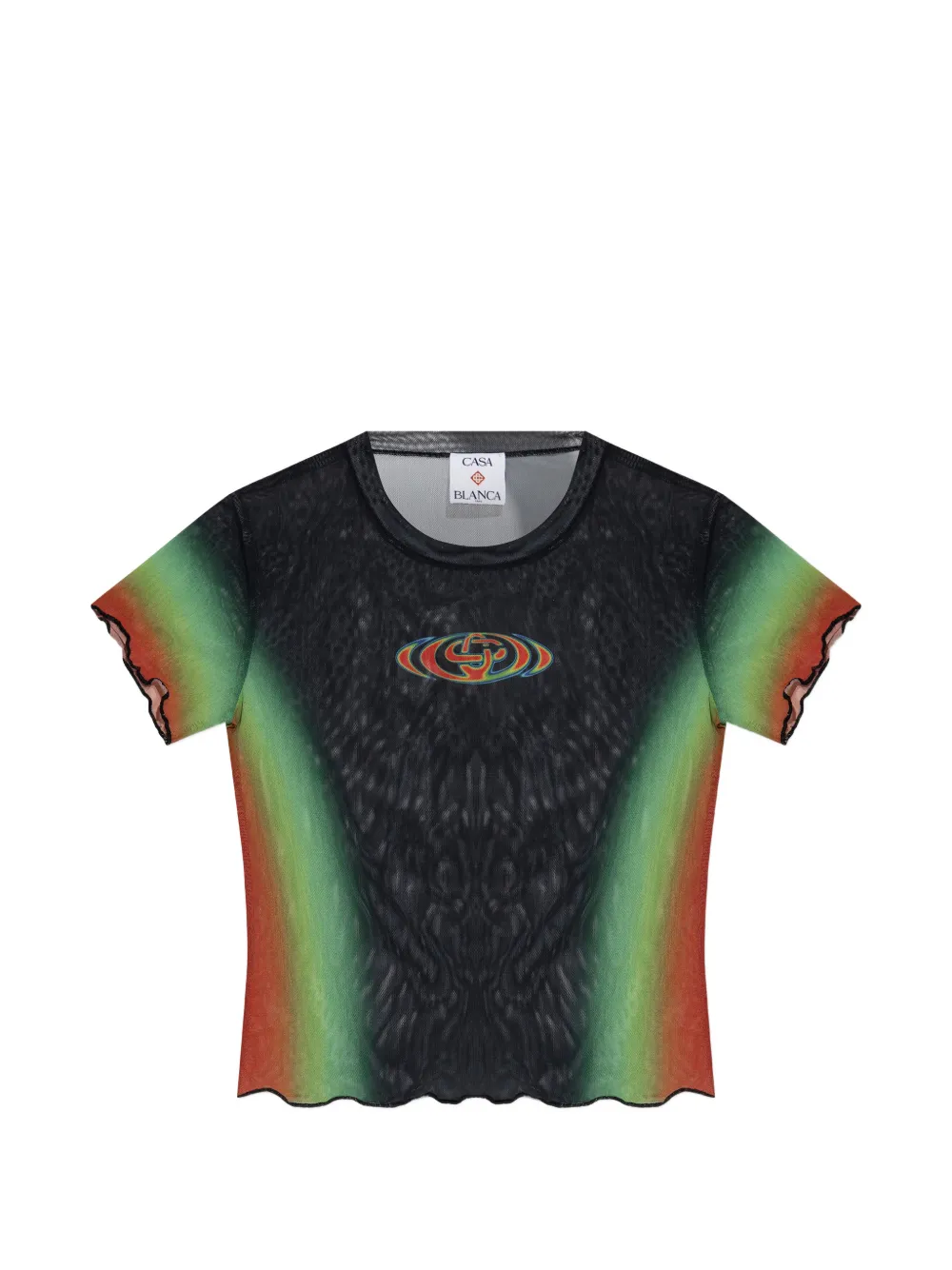 Casablanca ruffled printed top - Nero