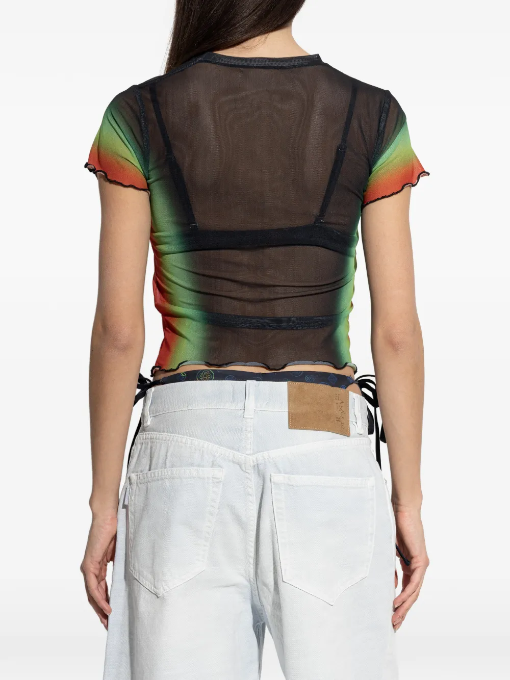 Casablanca Top met print en ruches Zwart