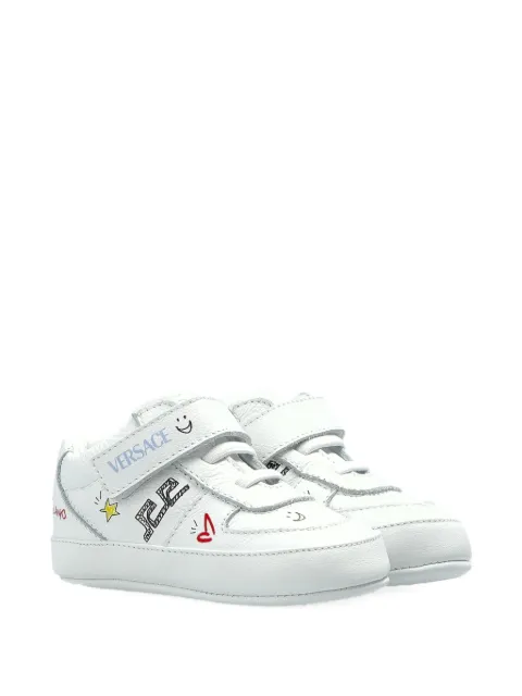 Versace Kids graphic-motifs strapped sneakers