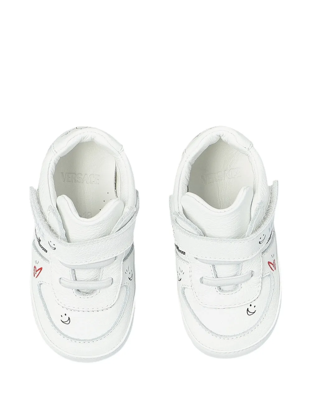 Versace Kids Sneakers met grafische print en bandjes Wit