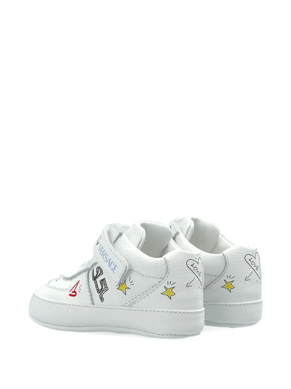Versace Kids Sneakers met grafische print en bandjes Wit