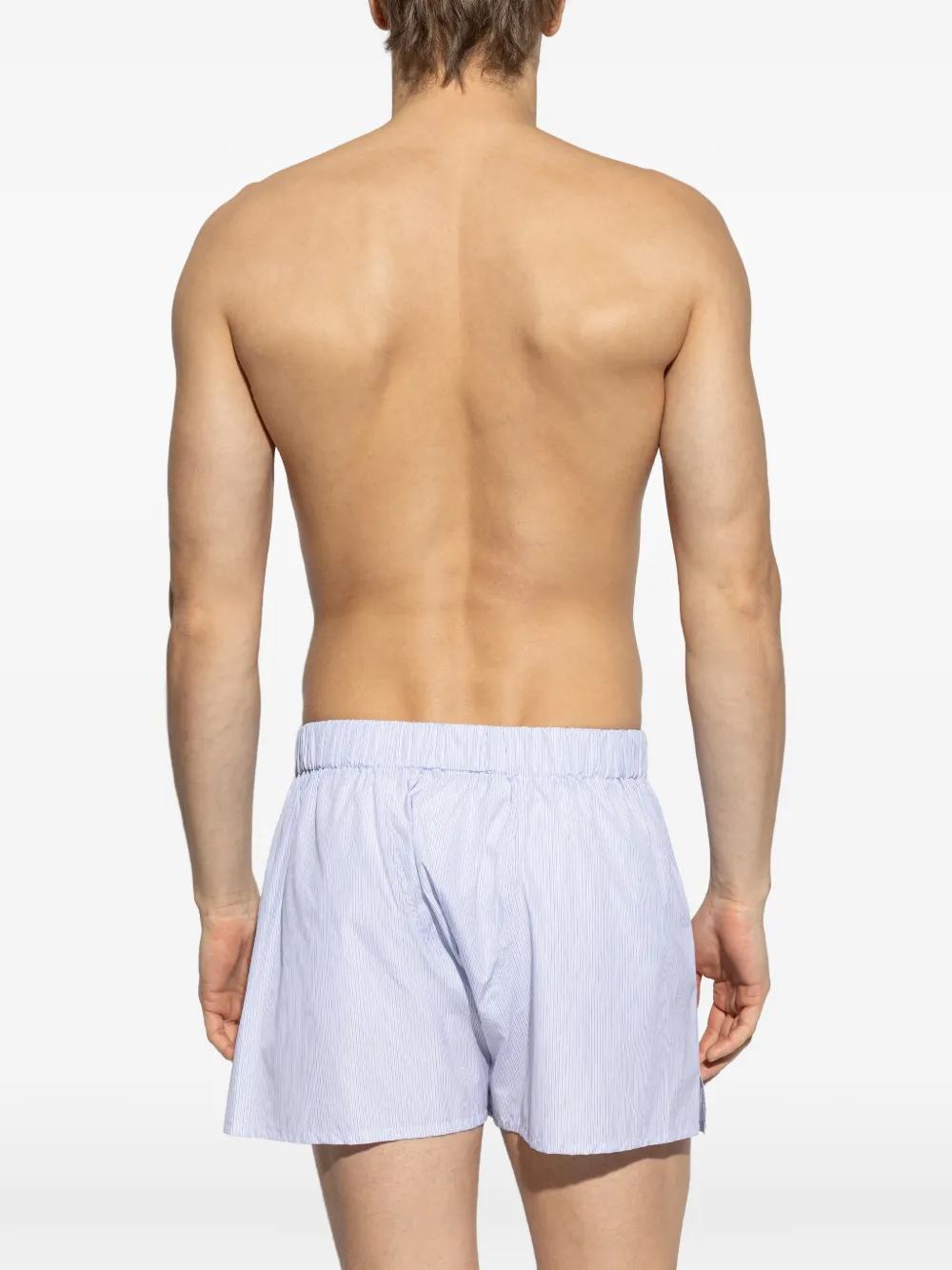 buttoned striped boxers