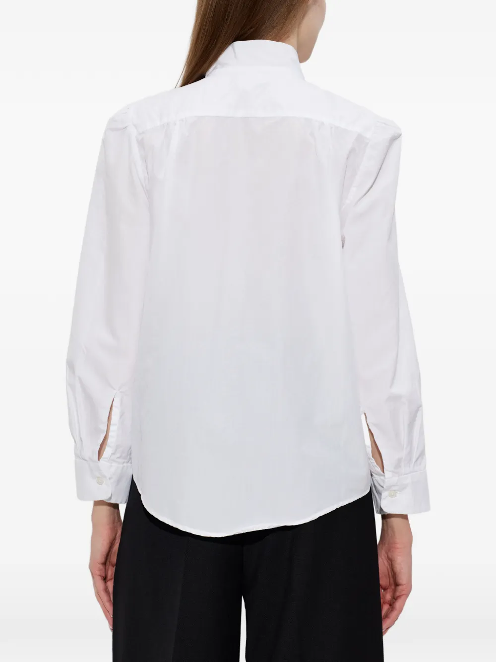 R13 Tie-detail Long-sleeve Shirt in White, view 4