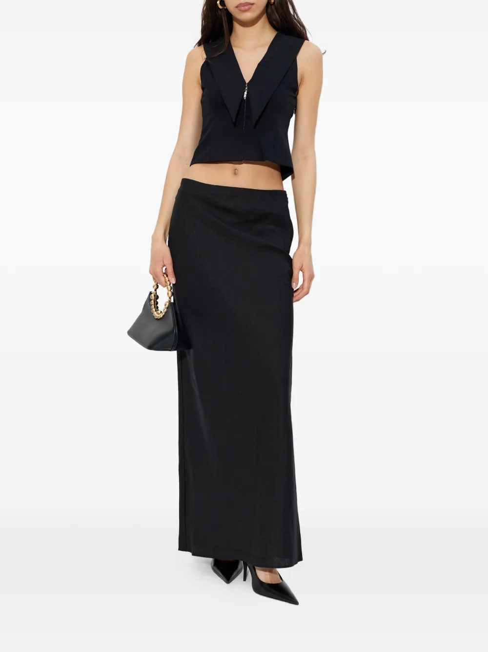 Cult Gaia Imania top met V-hals Zwart