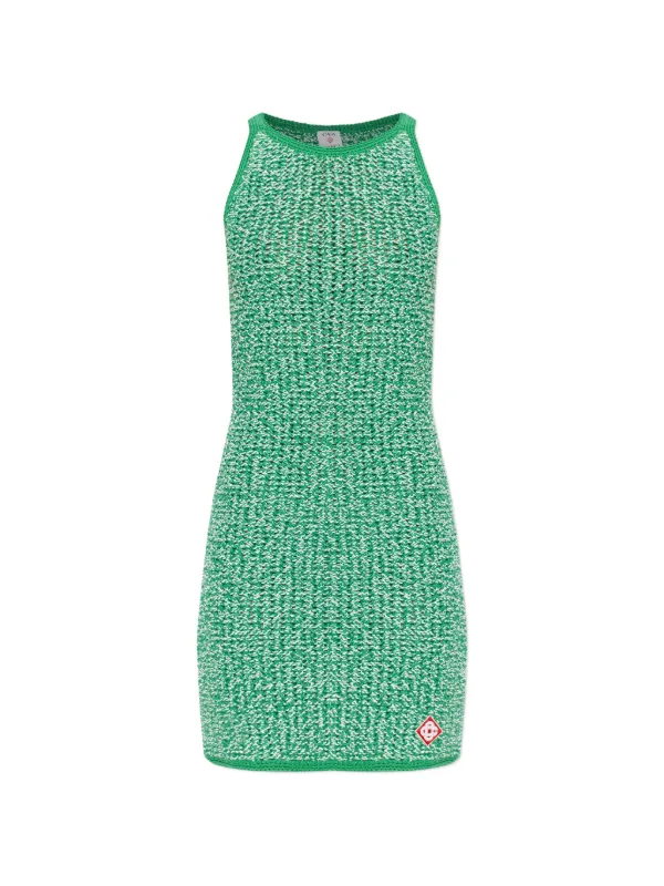 casablanca dress green CASABLANCA WOMEN Mouline Mini Dress Green  MAISONDEFASHION.COM