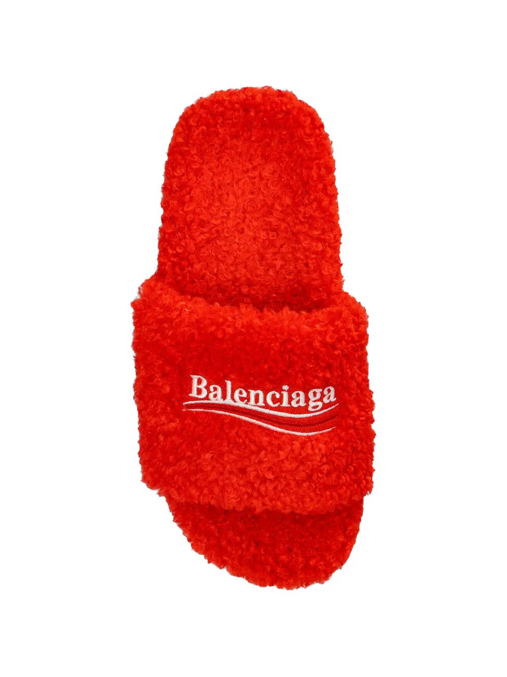 Balenciaga Sandalen met geborduurd logo en lammy-effect Rood
