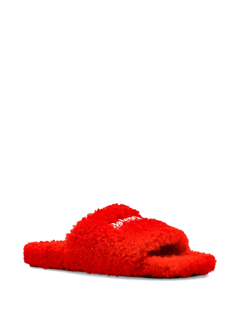 Balenciaga Sandalen met geborduurd logo en lammy-effect Rood