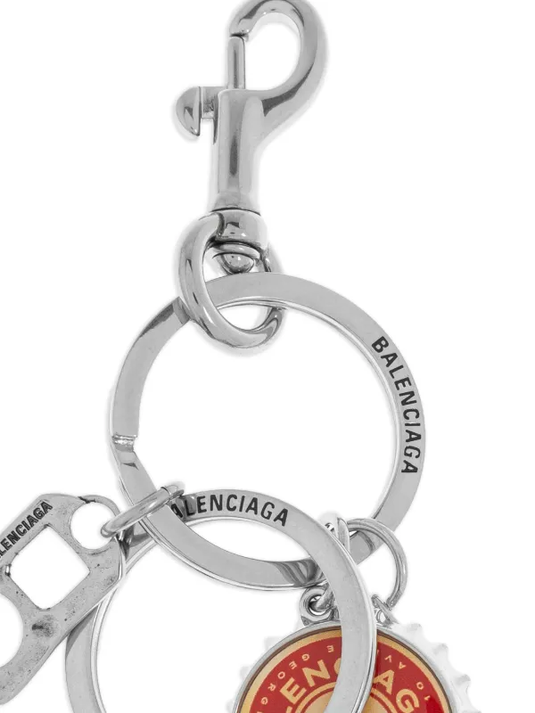 Balenciaga bottle-caps Keyring | Silver | FARFETCH