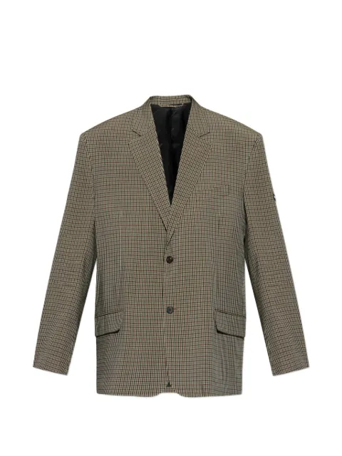 Balenciaga check-pattern single-breasted blazer