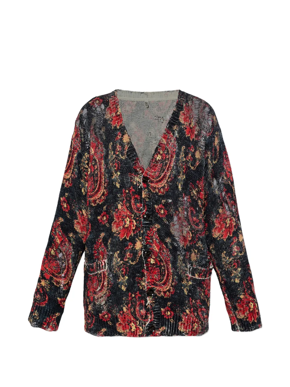R13 paisley-print cardigan - Nero