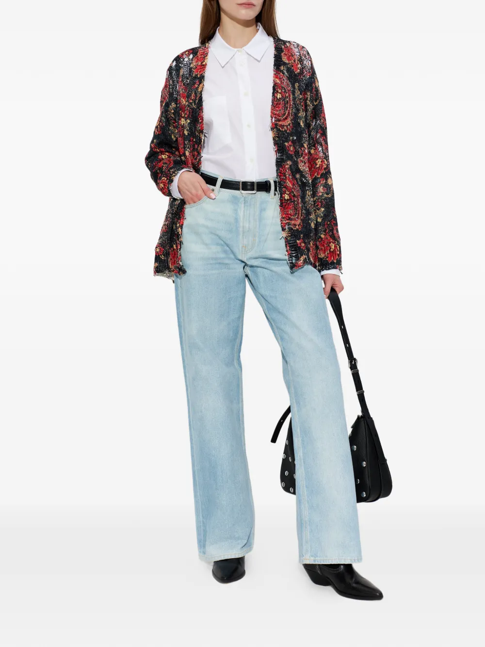  R13 Paisley-print Cardigan - Black 