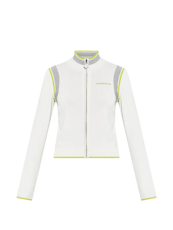 Casablanca Zip-up Cardigan in White