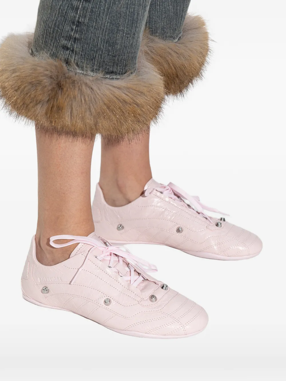 Balenciaga Lammy sneakers met studs Roze