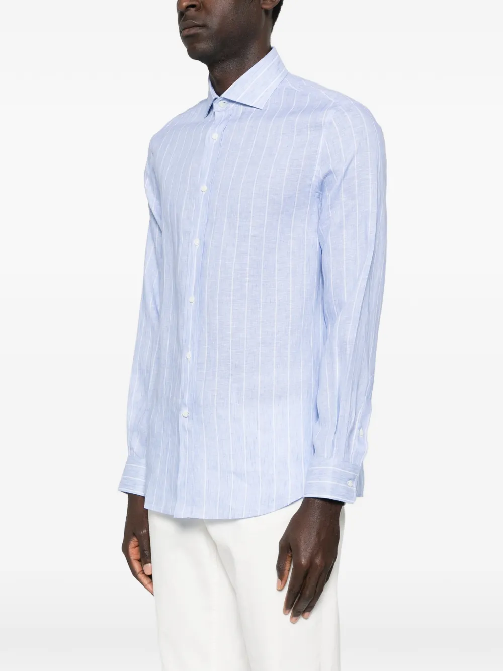 Brunello Cucinelli Gestreept overhemd Blauw