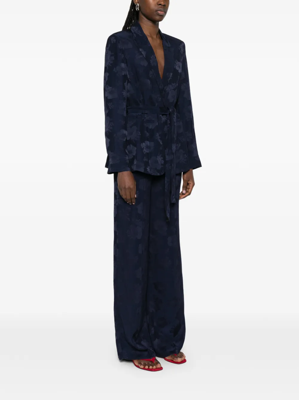  Forte Forte Floral Tie Jacket - Blue 