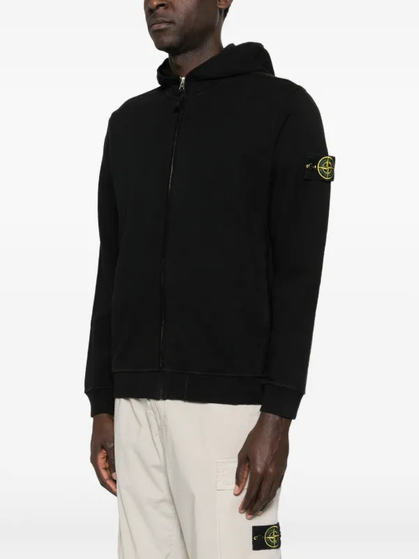 Stone  フルジップパーカー ブラック M Stone Island ジップ パーカー | ブラック | FARFETCH JP