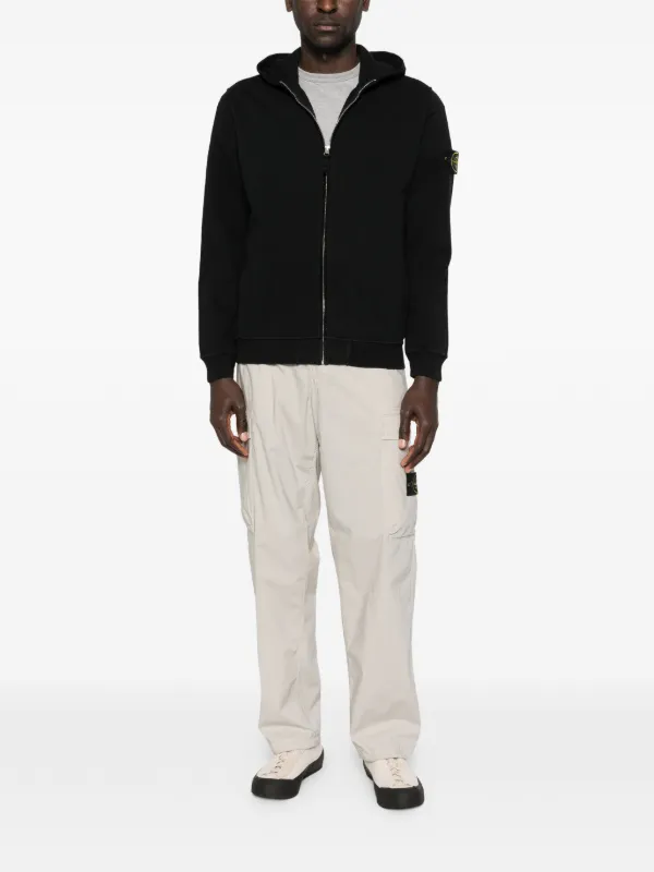 Stone Island zip-fastening Hoodie | Black | FARFETCH JO
