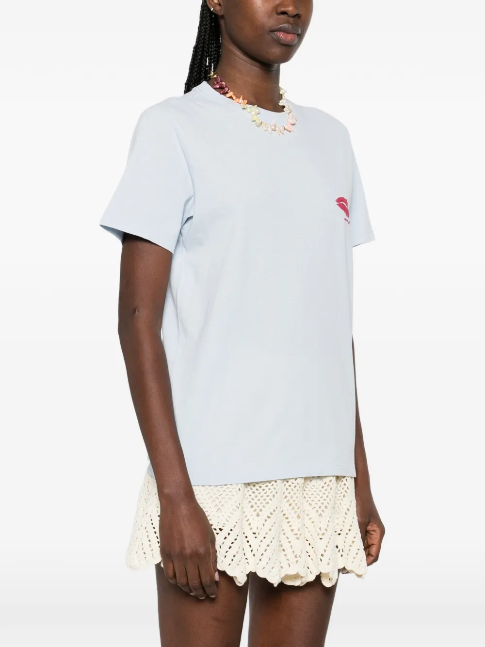 Marant Étoile Lip Motif T-shirt in Blue, view 3