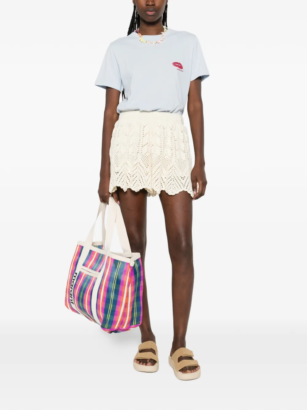 Marant Étoile Lip Motif T-shirt in Blue, view 2