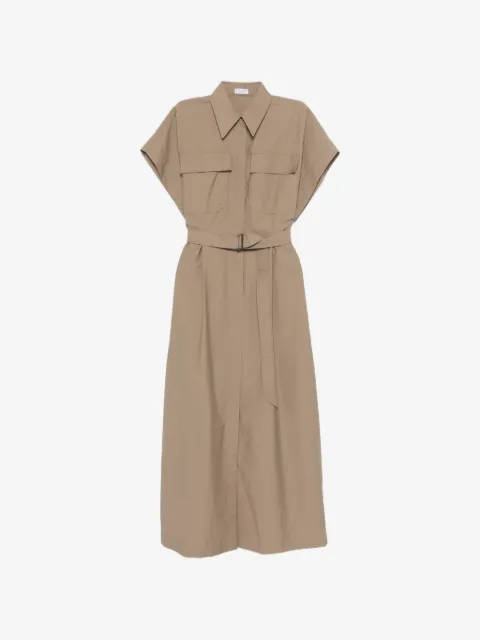 Brunello Cucinelli pocket belted midi dress