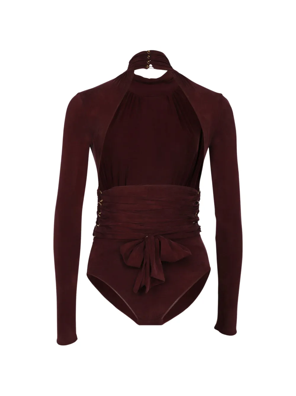 Elisabetta Franchi high neck wrap top - Rood