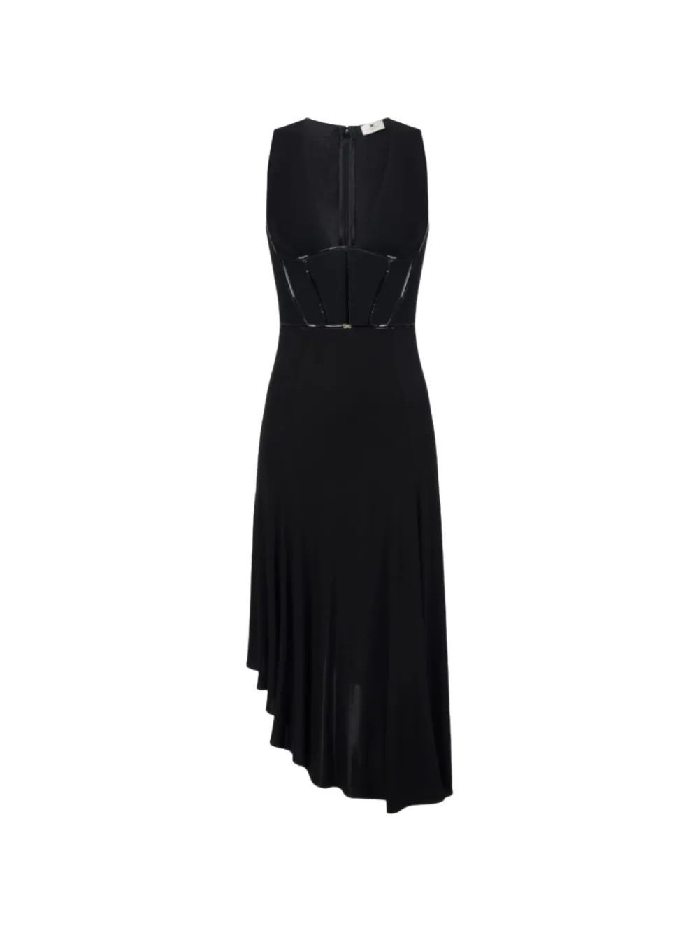 Elisabetta Franchi asymmetric corsetry midi dress - Schwarz