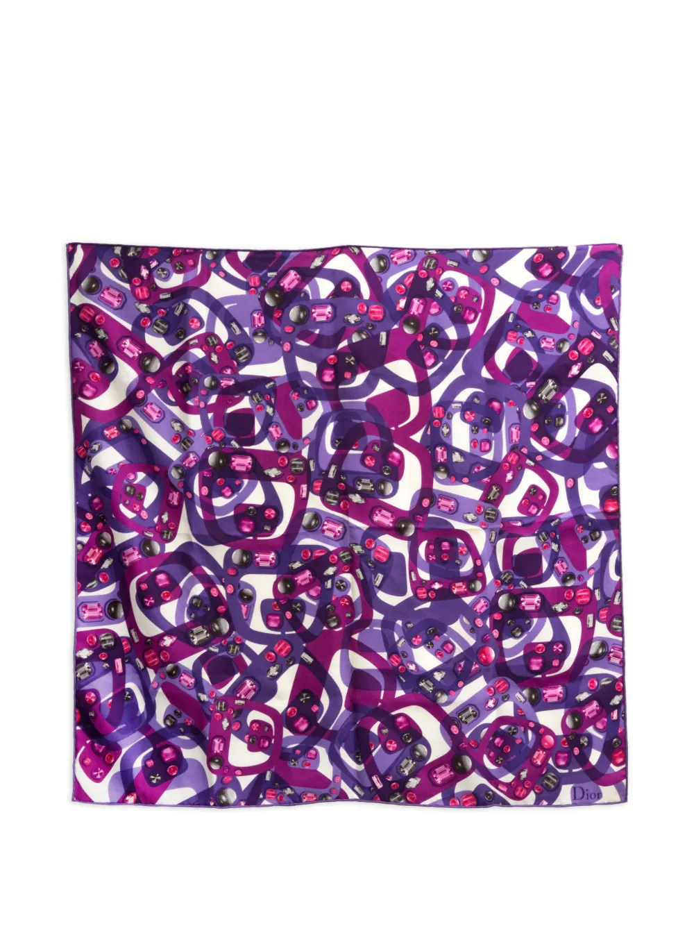 Christian Dior Pre-Owned 2000s jewel-print silk scarf - Viola