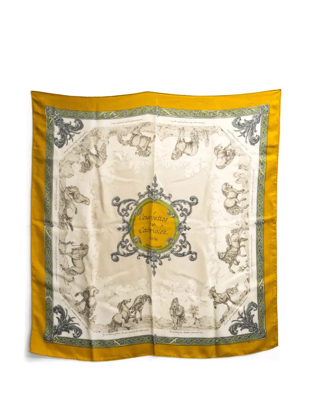 Hermès Pre-Owned 1962 Courbettes et Cabrioles silk scarf - Toni neutri