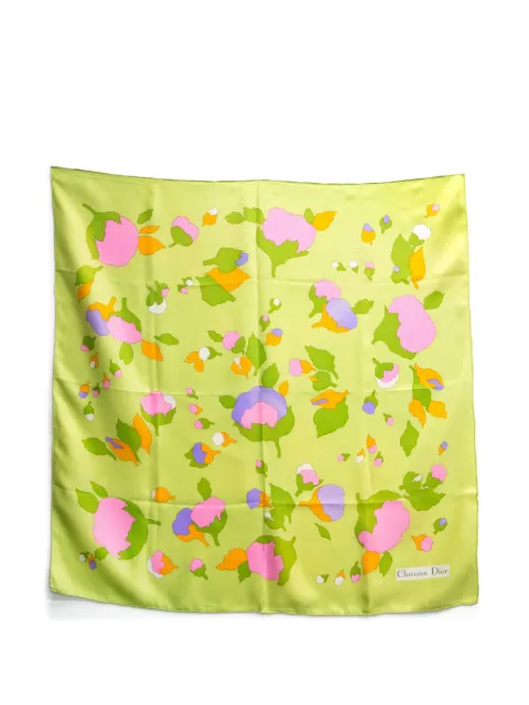 Christian Dior Pre-Owned mascada de seda con estampado floral 1970