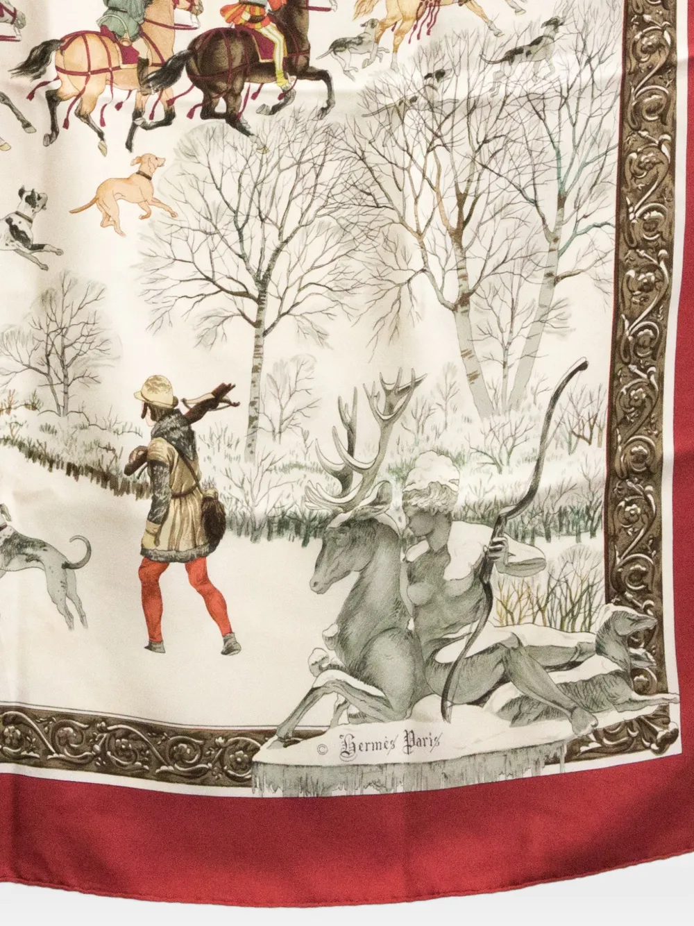 1970s L’Hiver Silk Scarf