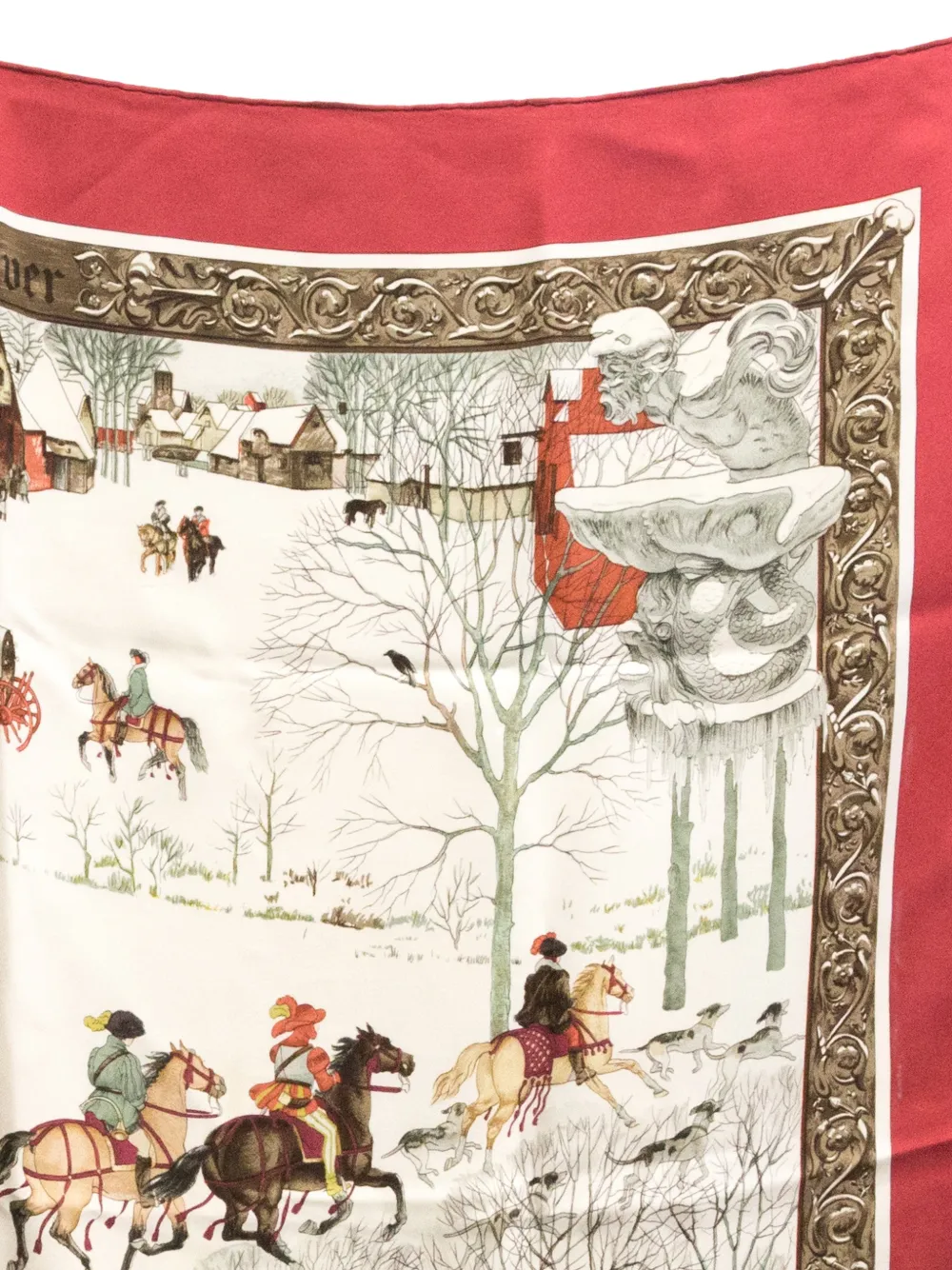 1970s L’Hiver Silk Scarf