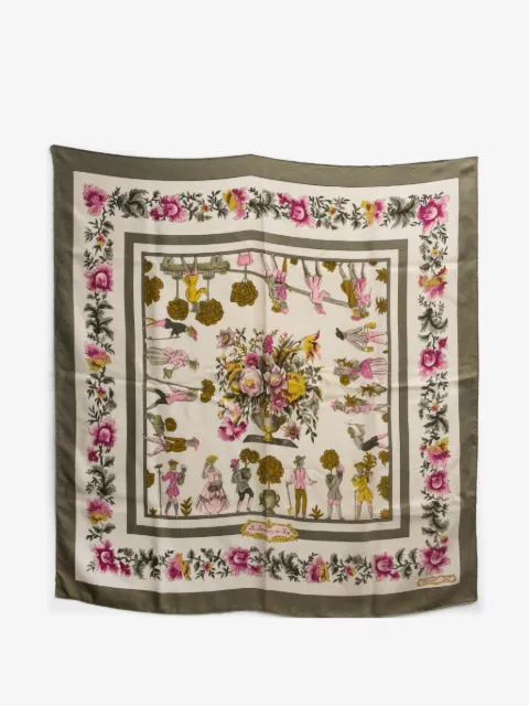 Hermès Pre-Owned 1967 Les Jardiniers du Roy floral-print silk scarf