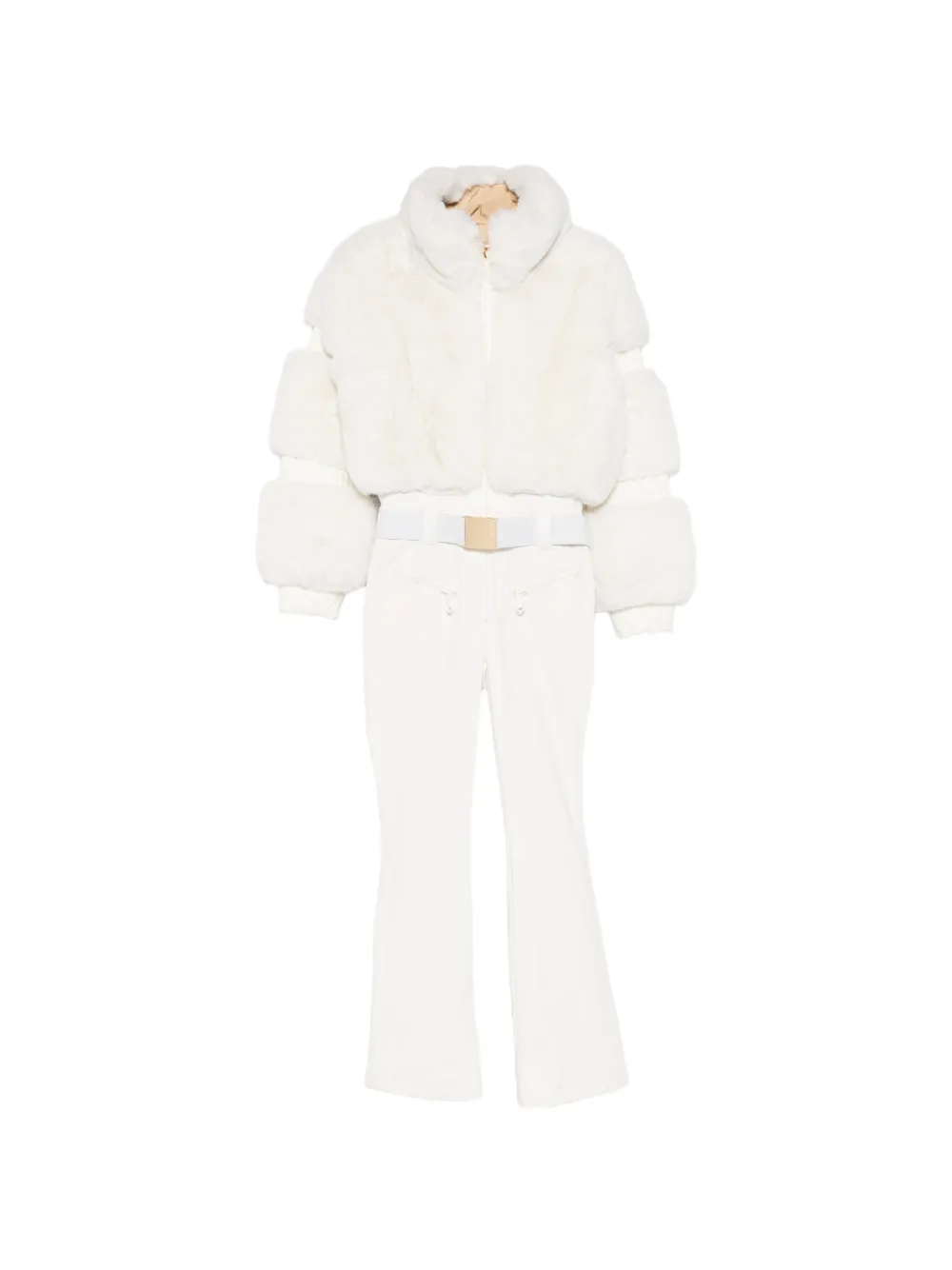 Goldbergh Lieke faux-fur belted ski suit - Bianco
