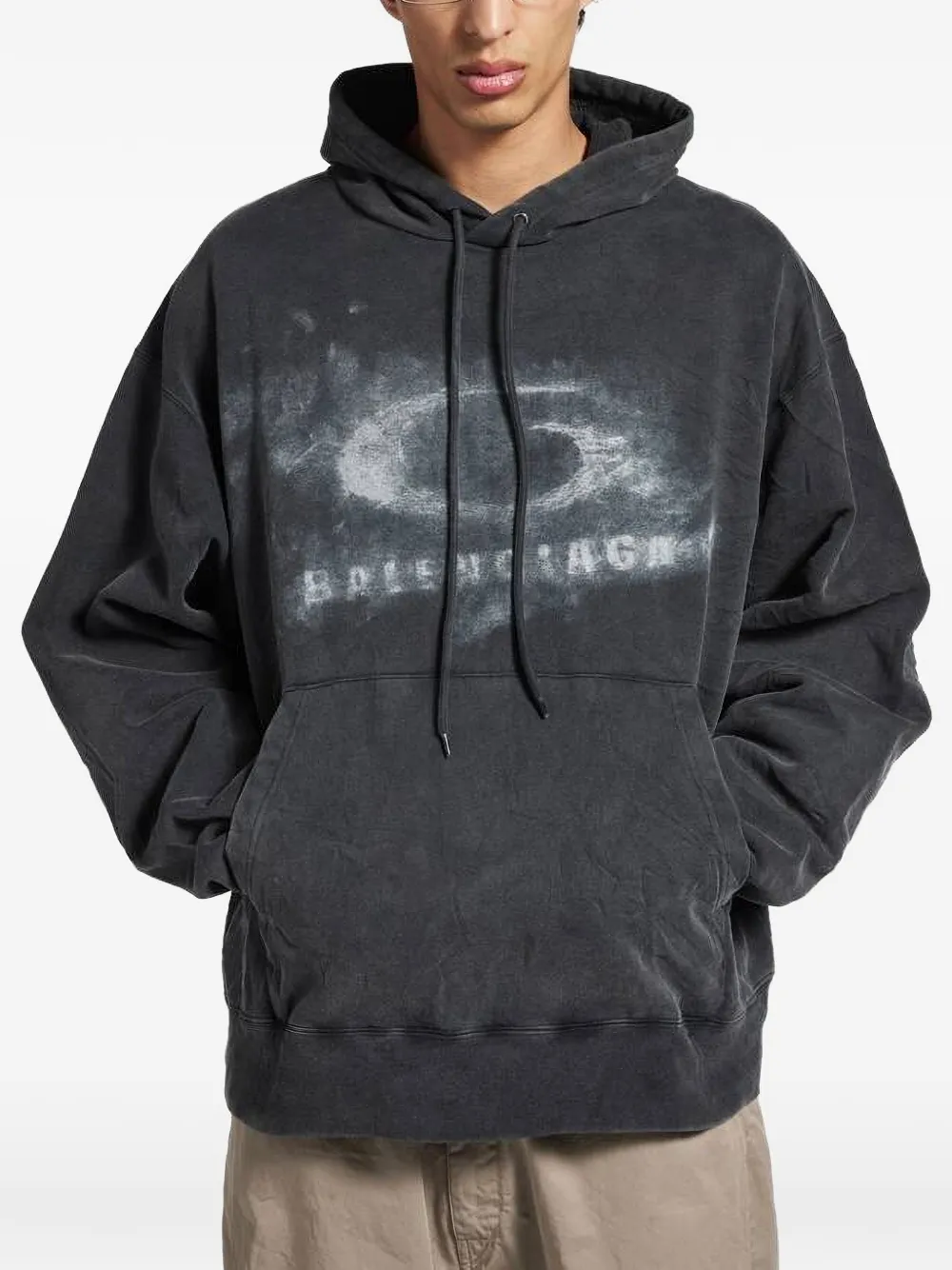 Balenciaga Hoodie met logo Grijs