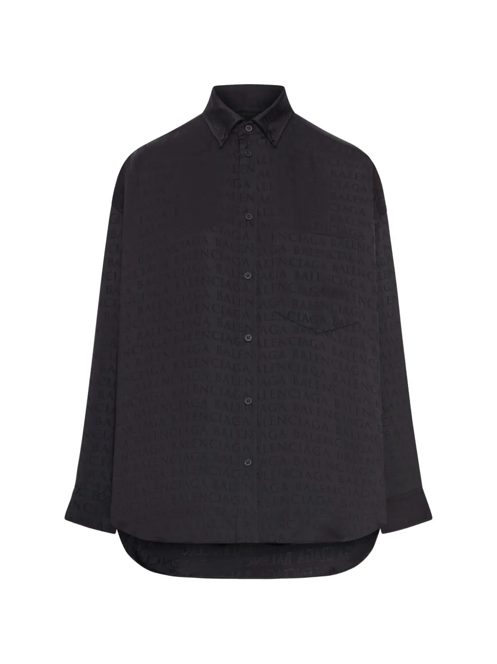 Balenciaga logo chest-pocket shirt - Schwarz