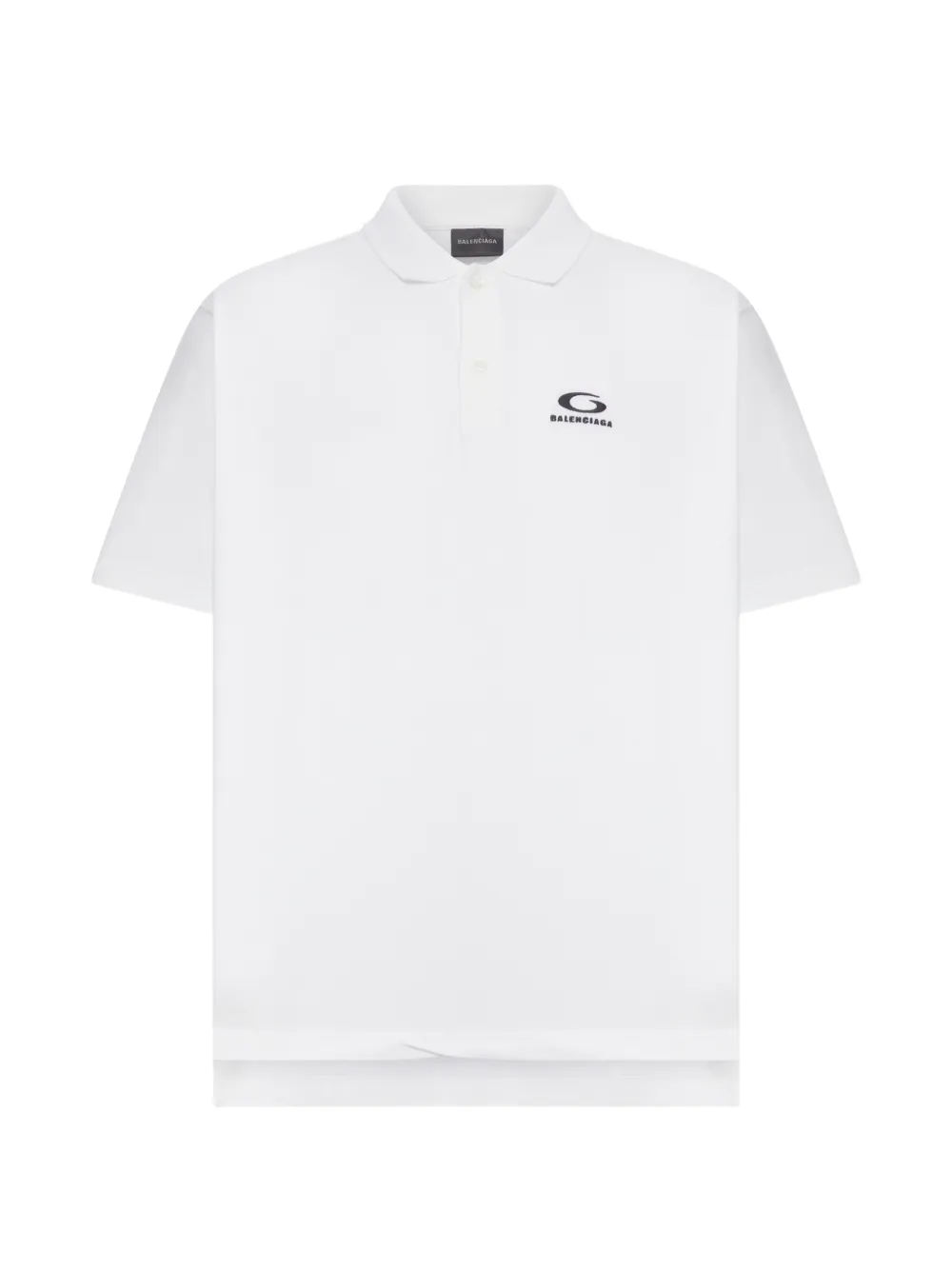 Balenciaga logo-embroidered pique polo shirt - Bianco