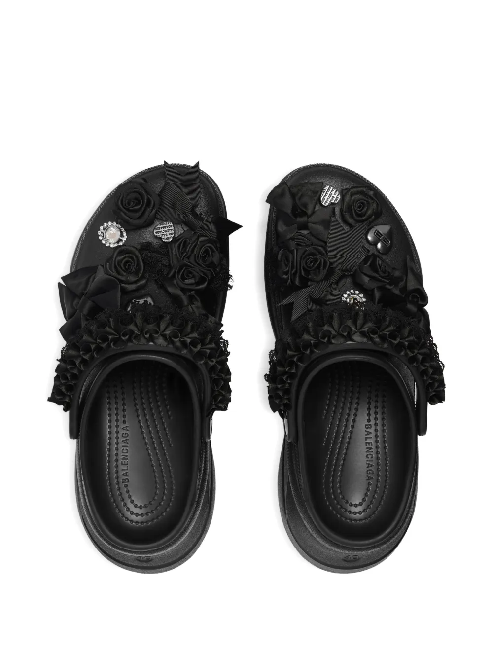 Balenciaga x Crocs™ JIBBITZ™ floral mules Zwart