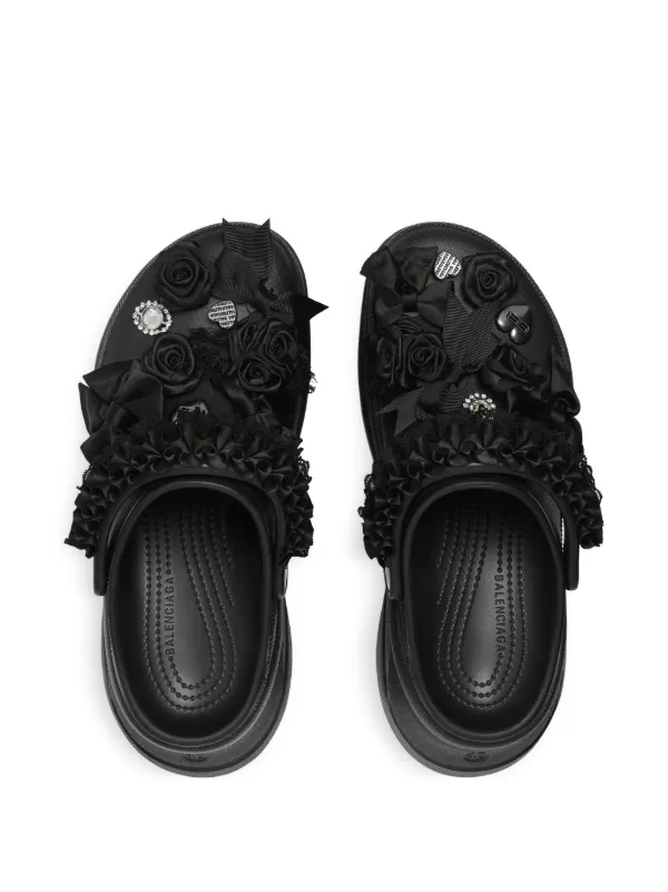 Balenciaga x Crocs™ JIBBITZ™ フローラル ミュール | ブラック