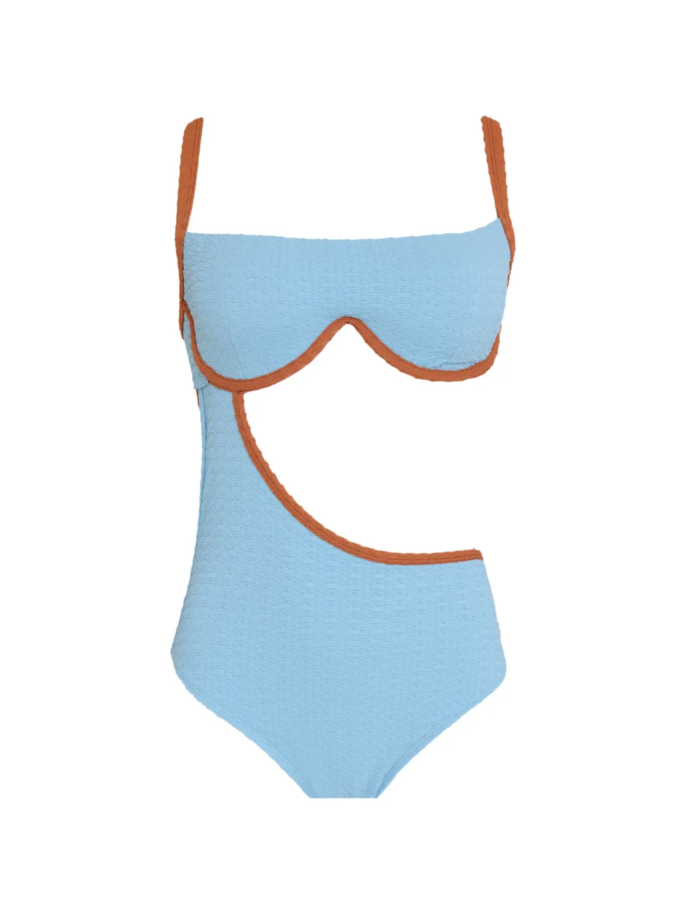 Brigitte cut-out textured swimsuit - Blu