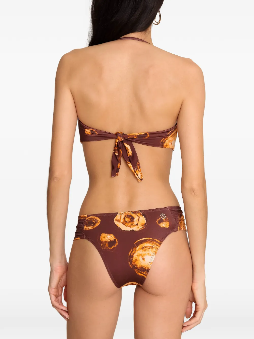  Brigitte Mila Buckle-detail Patterned Bikini - Brown 