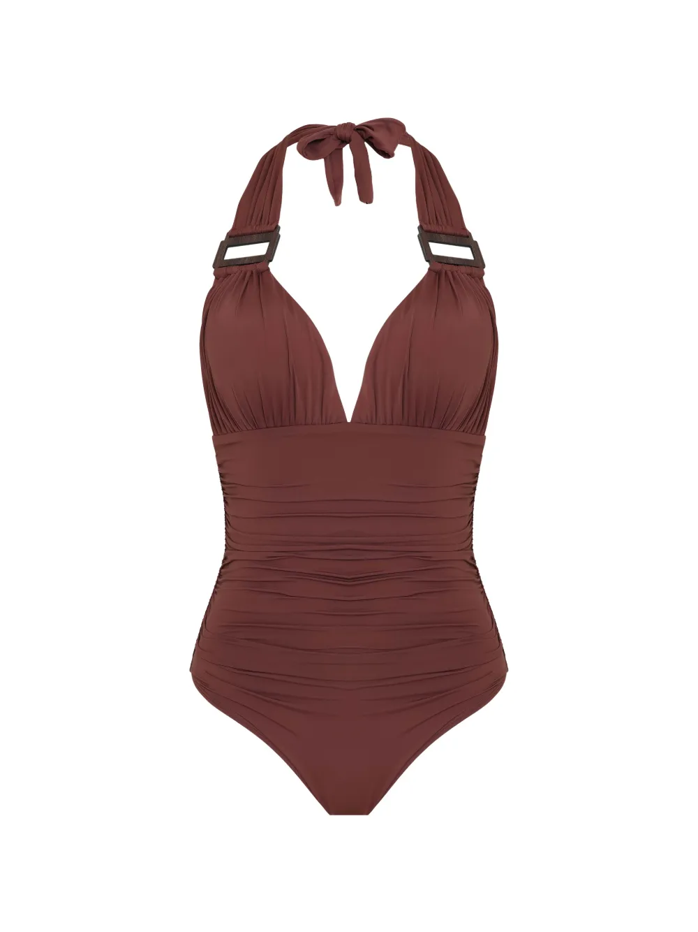 Brigitte Eliana halter ruched swimsuit - Marrone
