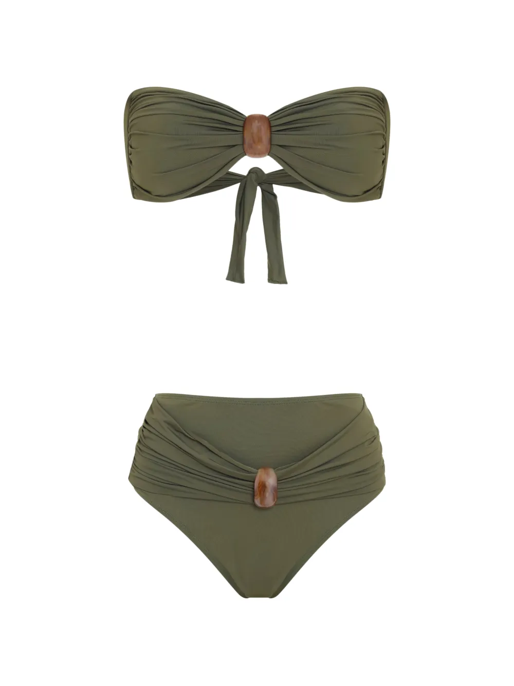 Brigitte Dalia wooden-detail bikini - Verde