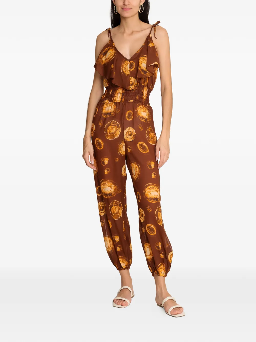 Brigitte Anne V-neck jumpsuit - Bruin