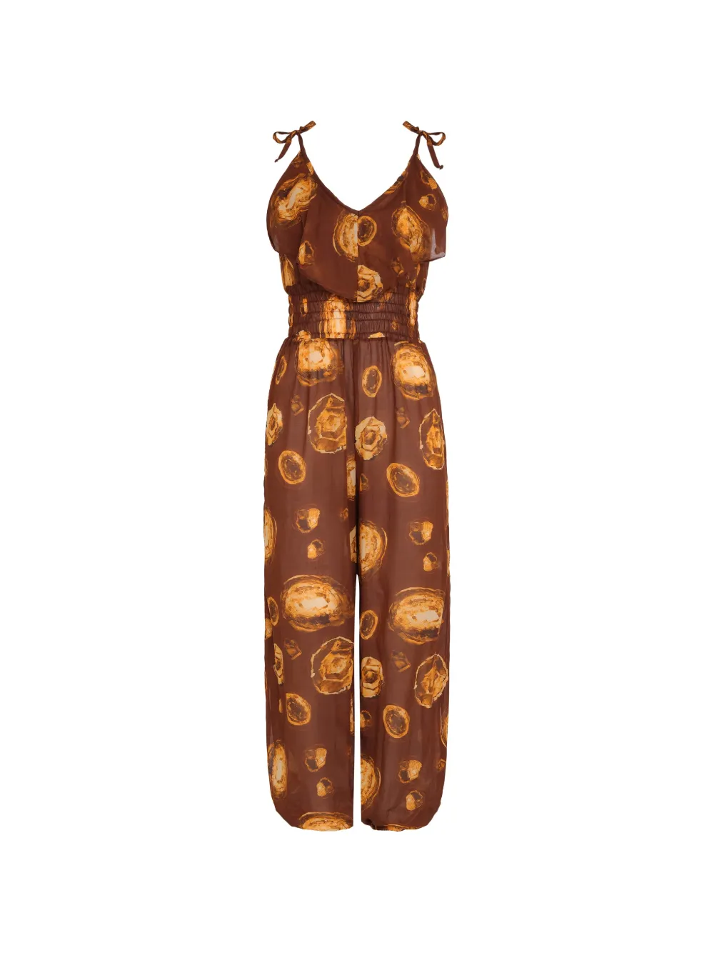 Brigitte Anne V-neck jumpsuit - Marrone