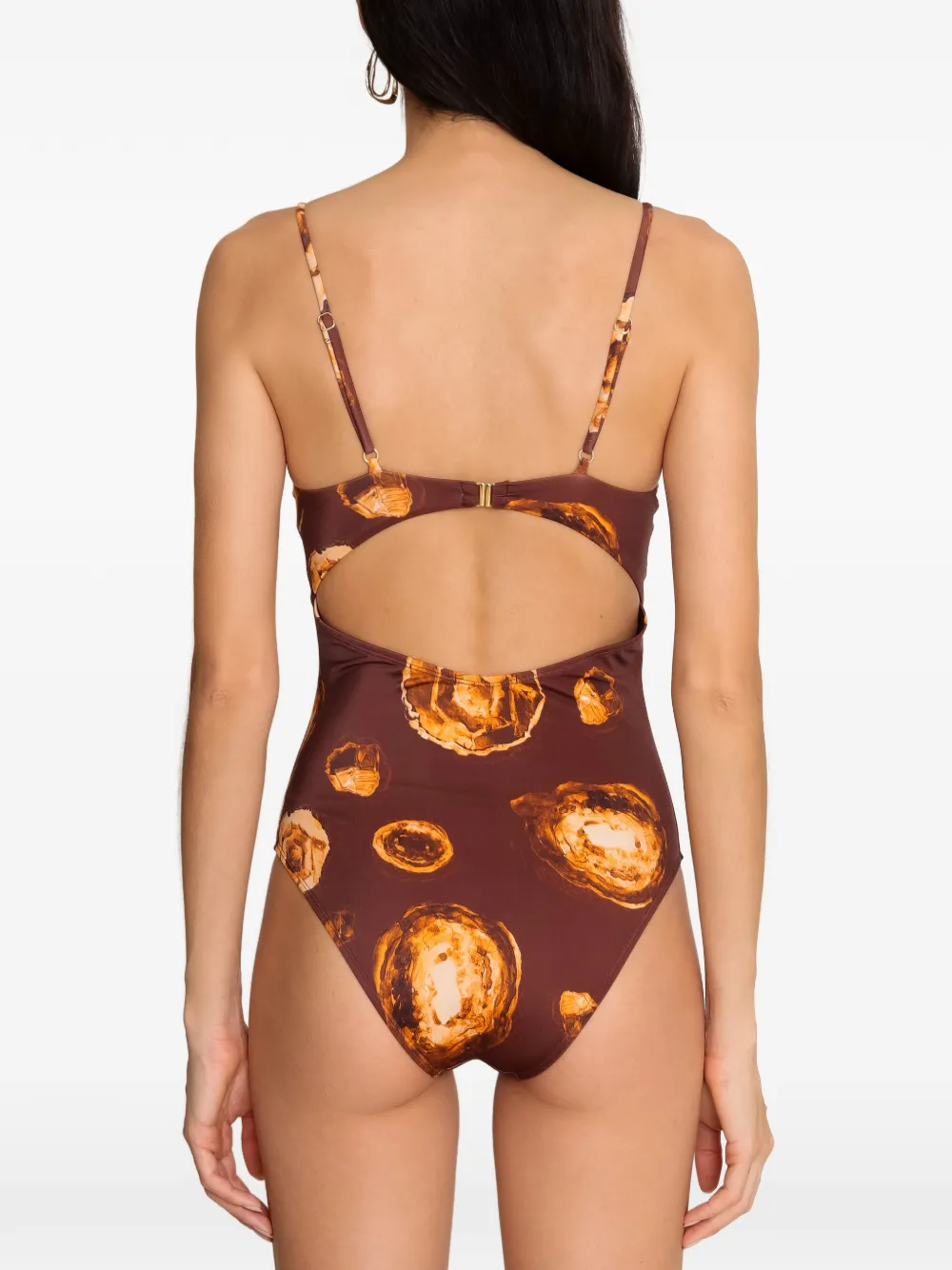  Brigitte Maia Beaded-straps Swimsuit - Brown 